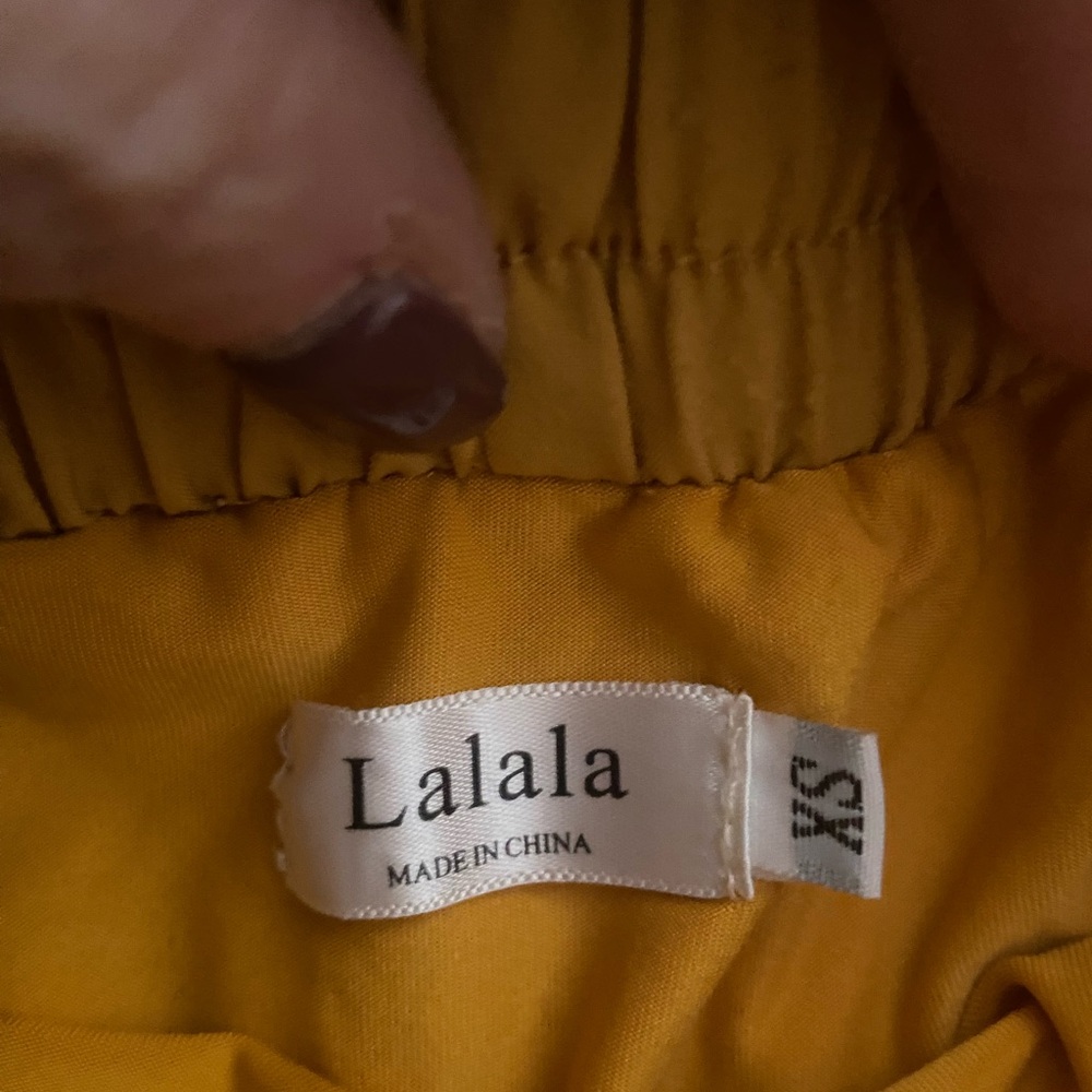 Lalala Mustard Yellow Elastic Waist Athletic Shorts w/ Zipper Pocket XS - Picture 4 of 4